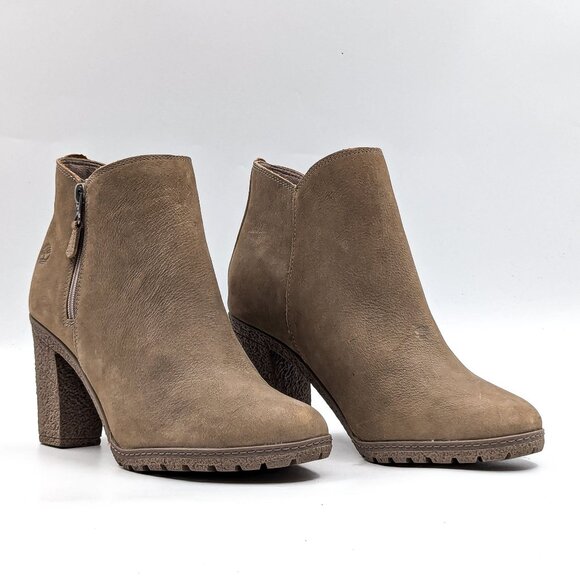 Timberland Women Tillson Lug Sole Light Taupe Nubuck Ankle Boots size 8.5 - Picture 1 of 12